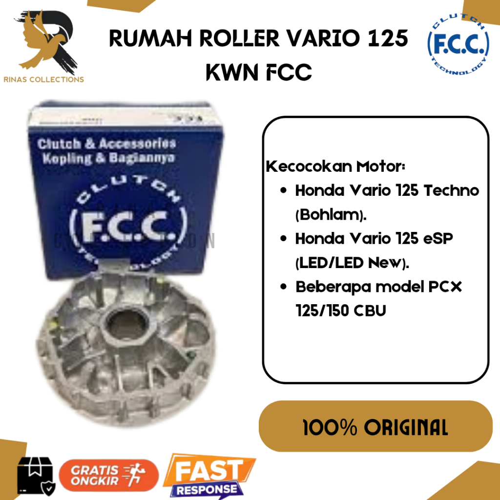 FCC RUMAH ROLLER KZR ORIGINAL 100% VARIO 125 TECHNO VARIO 125 LED