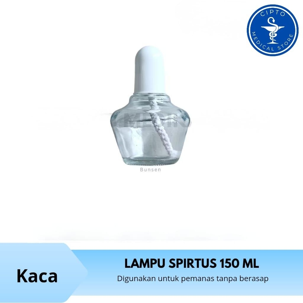 Lampu Spiritus / Bunsen 150ml Bahan Kaca