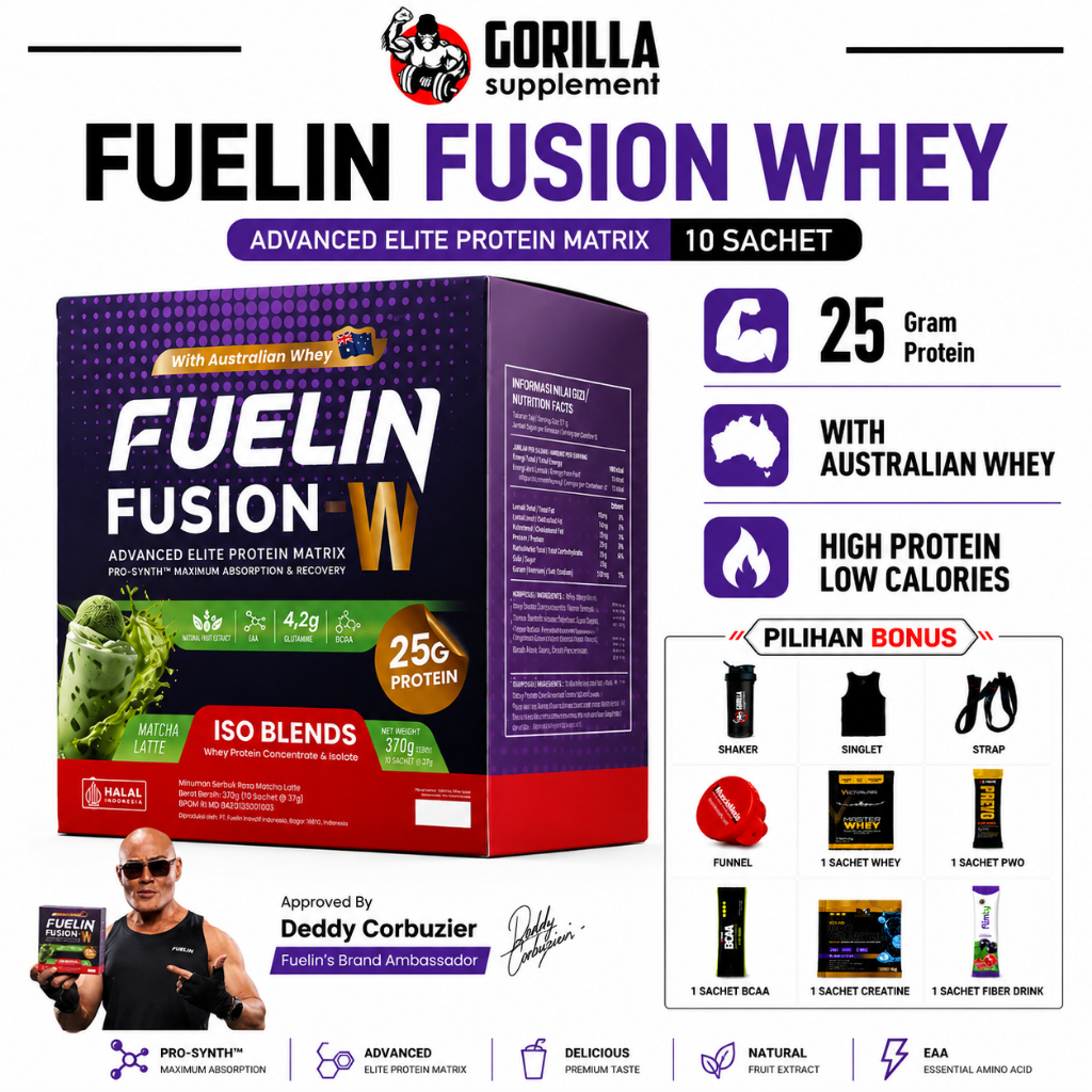 Original FUELIN - Fusion W ISO BLENDS ( Whey Protein & Isolate ) Susu Protein with Smart Formula