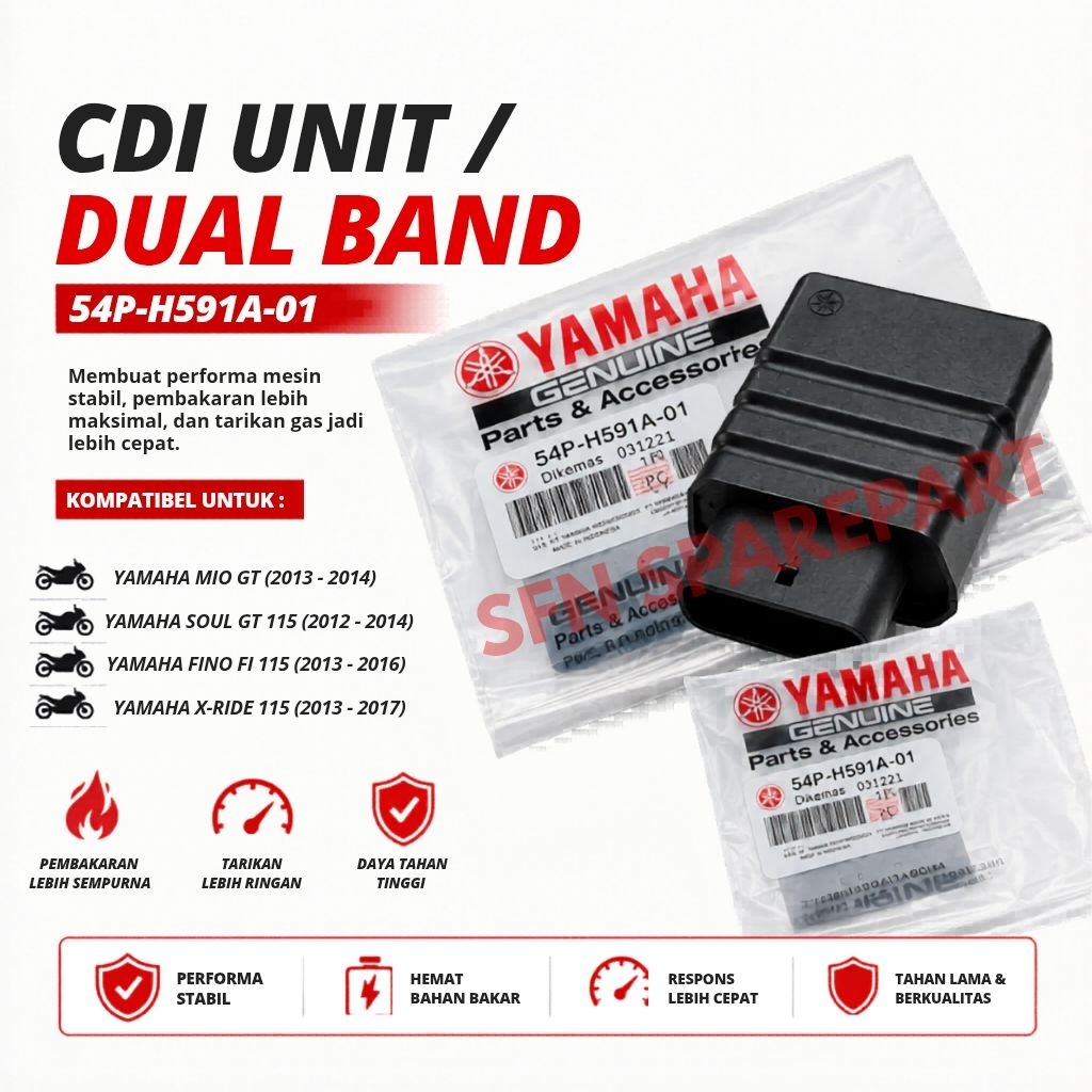 ECU / CDI 54P untuk motor mio, mio j, mio gt, soul gt 110, fino 110 kode part 54P