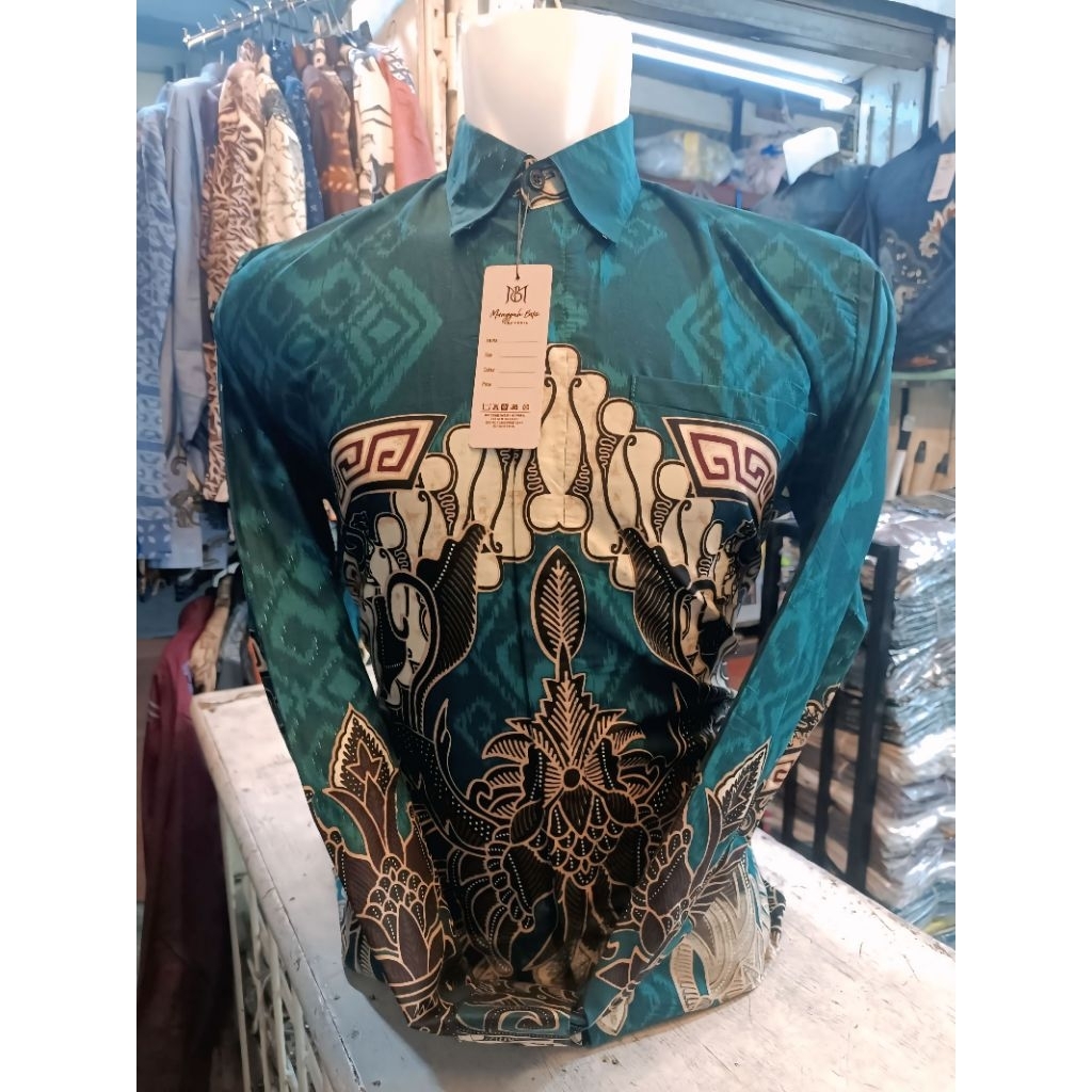 Baju batik pria lengan panjang full puring sangat modern