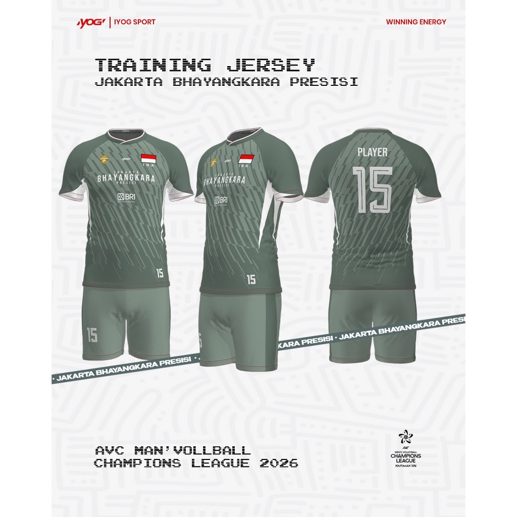 IYOGSPORT - JERSEY LATIHAN JAKARTA BHAYANGKARA PRESISI AVC MEN'S VOLLEYBALL CLUB