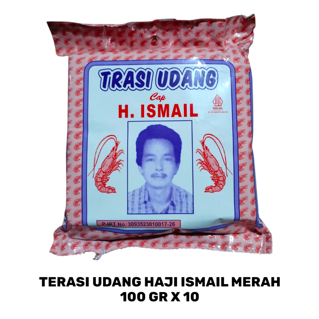 TERASI ISMAIL MERAH 1KG / 1BOX (10PCS) / TRASI UDANG HAJI ISMAIL
