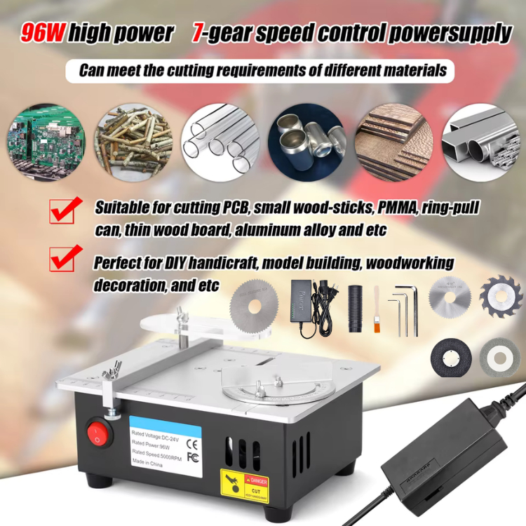 Gergaji Meja Mini Table Saw Multifungsi Angkat Presisi Diy Mata Gergaji Gerinda Alat Pemotong