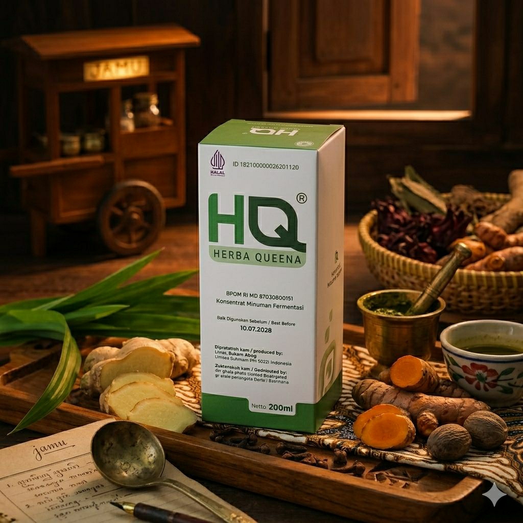HERBA QUEENA HQ - Konsentrat Minuman Fermentasi 220ml | Ekstrak Herbal Alami, Minuman Kesehatan Prem