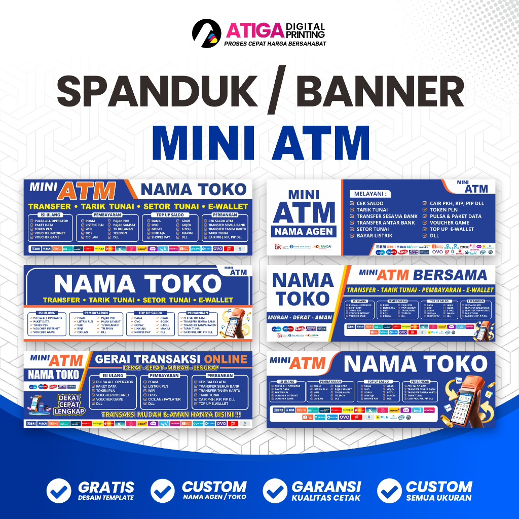 Spanduk MINI ATM | Banner Konter MINI ATM Custom | Spanduk Brilink Mini ATM Custom