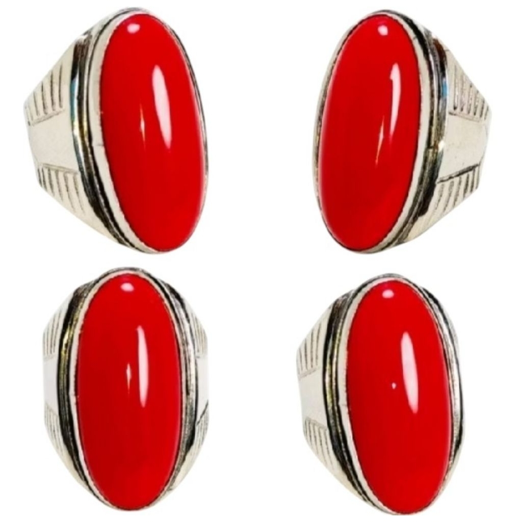 Cincin Batu Akik Pandan Marjan Ring Monel