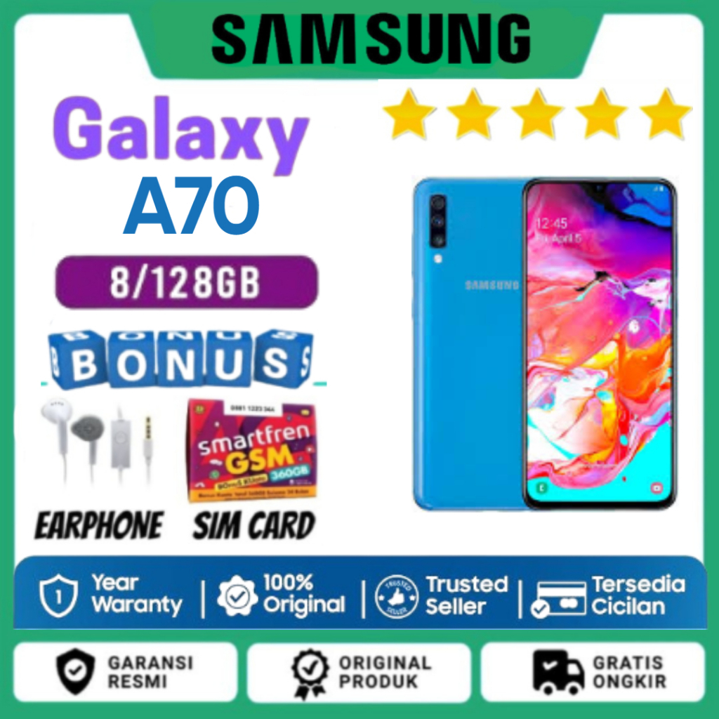 HP SAMSUNG A70 8GB/128GB GARANSI RESMI DAN EXTRA BONUS