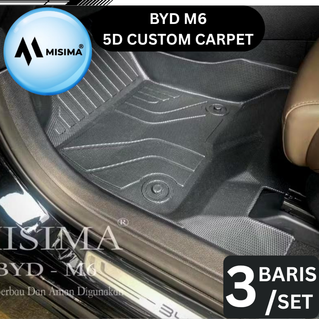 Karpet Mobil BYD M6 Bahan TPE New Model Waterproof