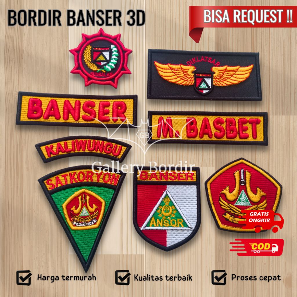 bordir banser ansor timbul