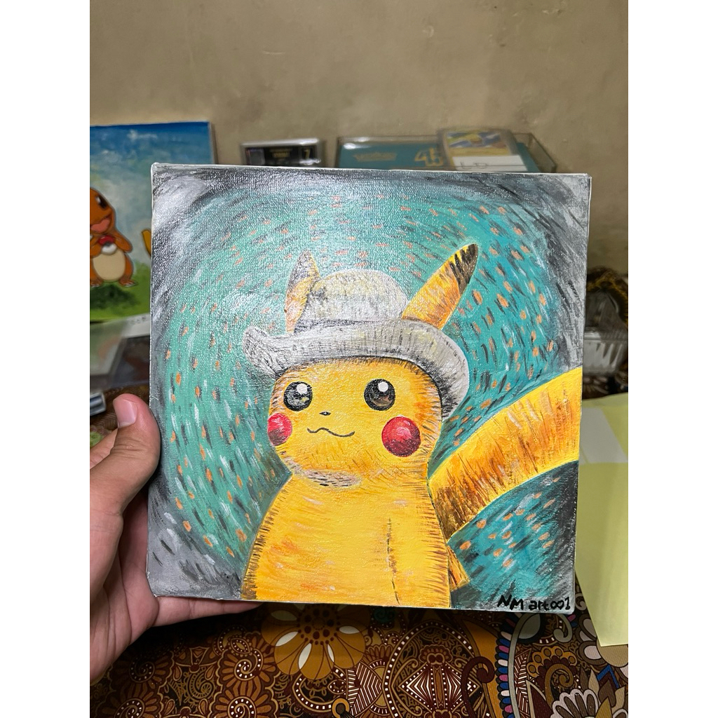 art kanvas pikachu van gogh