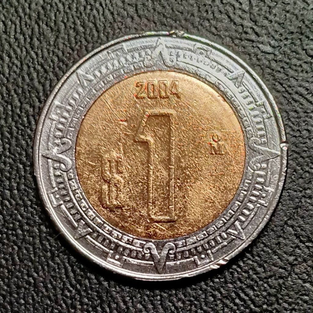 Koin Bimetal Meksiko 1 peso tahun random