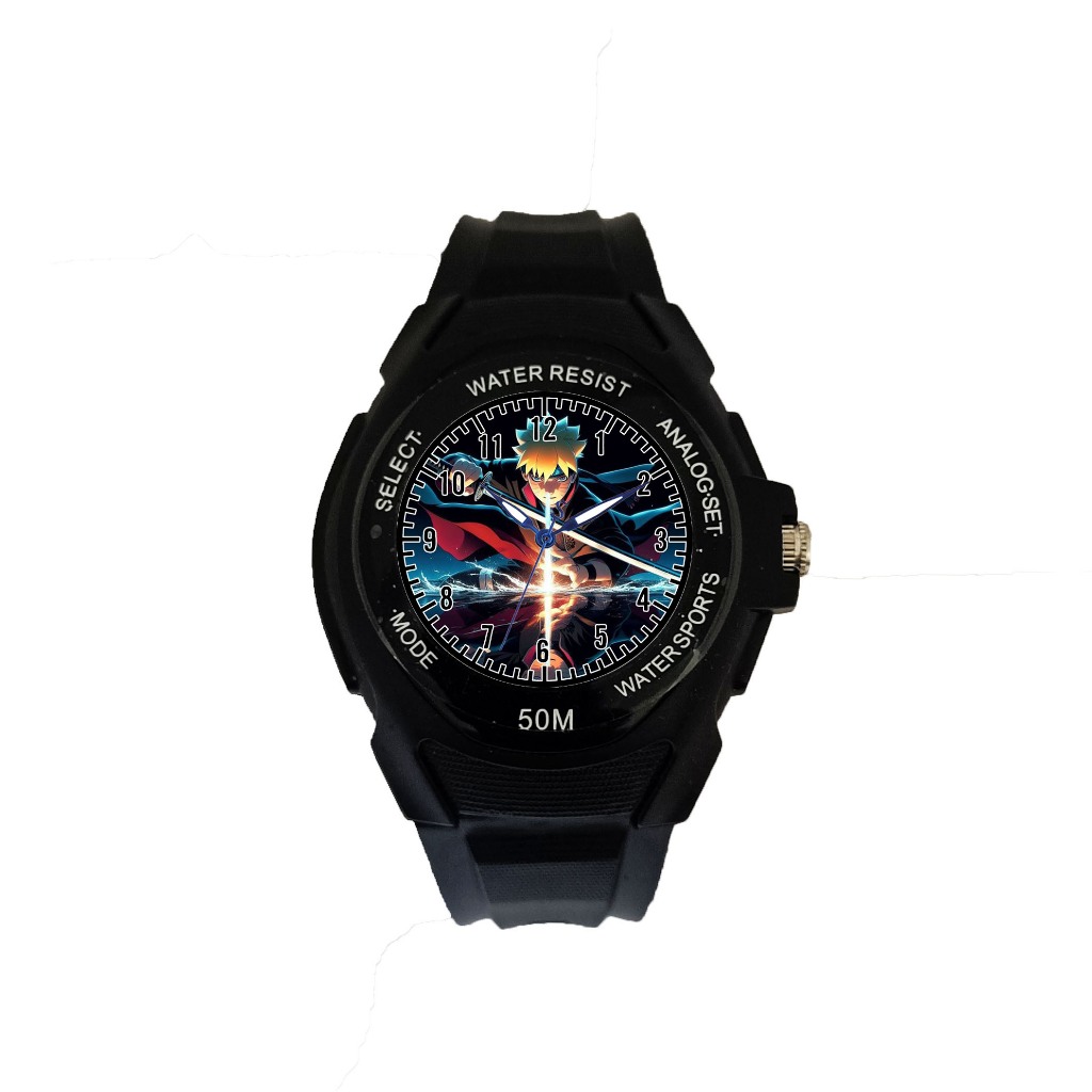 Jam Tangan Anak Unisex Analog Karakter Boruto Anti Air | Jam Anak Lucu Waterproof Strap Rubber Fashi