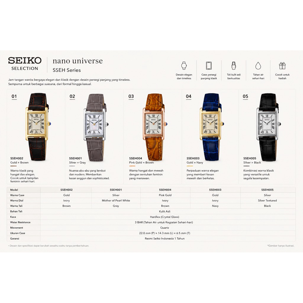 Pre Order - Seiko SSEH Nano Universe Special Edition Jam Tangan Wanita Original