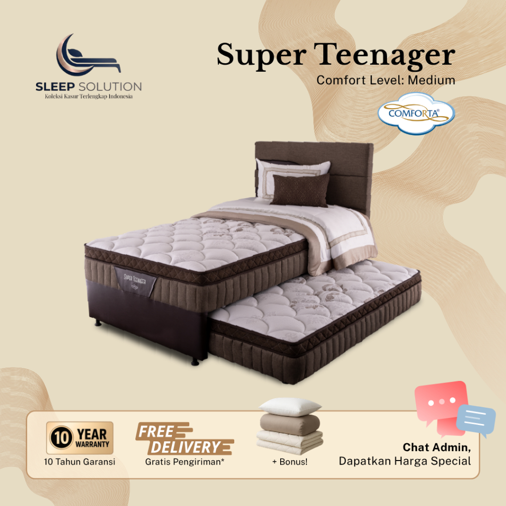 COMFORTA SUPER TEENAGER I Kasur Spring Bed | Matras Premium | 90x2020, 100x200, 120x200
