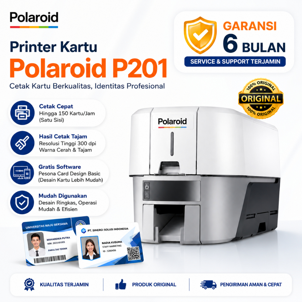 ID Card Printer Kartu Polaroid P201 - Mesin Cetak ID Card - Printer Kartu