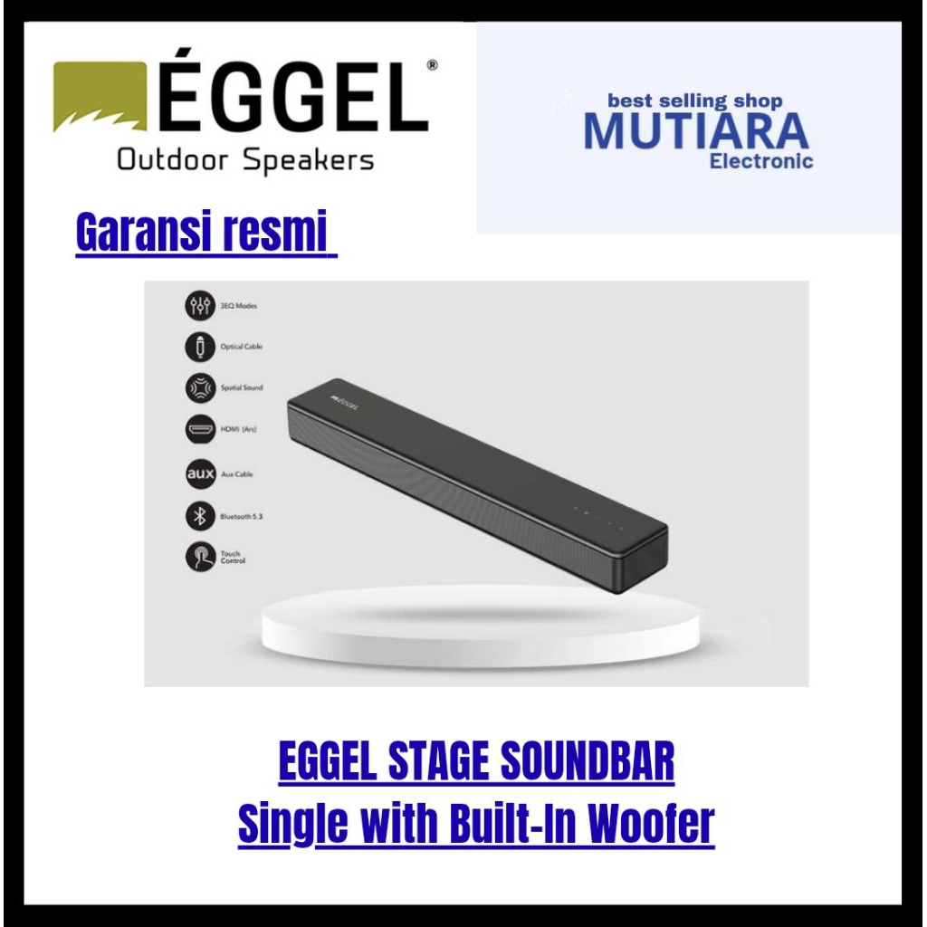 EGGEL STAGE SOUNDBAR Single with Built-In Woofer