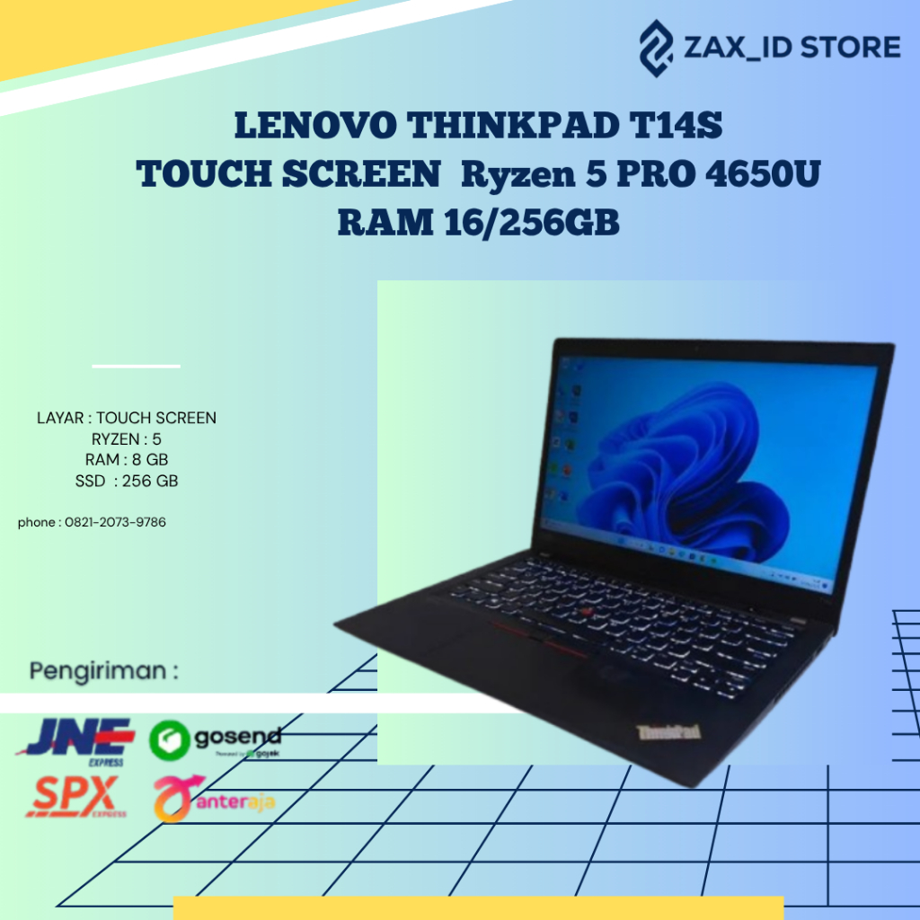 Lenovo Thinkpad T14s Touchscreen Ryzen 5 PRO 4650U RAM 16/256GB |  Laptop Second  T14 Layar 14" TS+