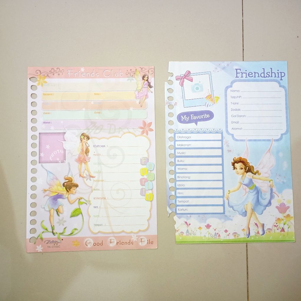 (Preloved) Kertas Binder A5 Biodata
