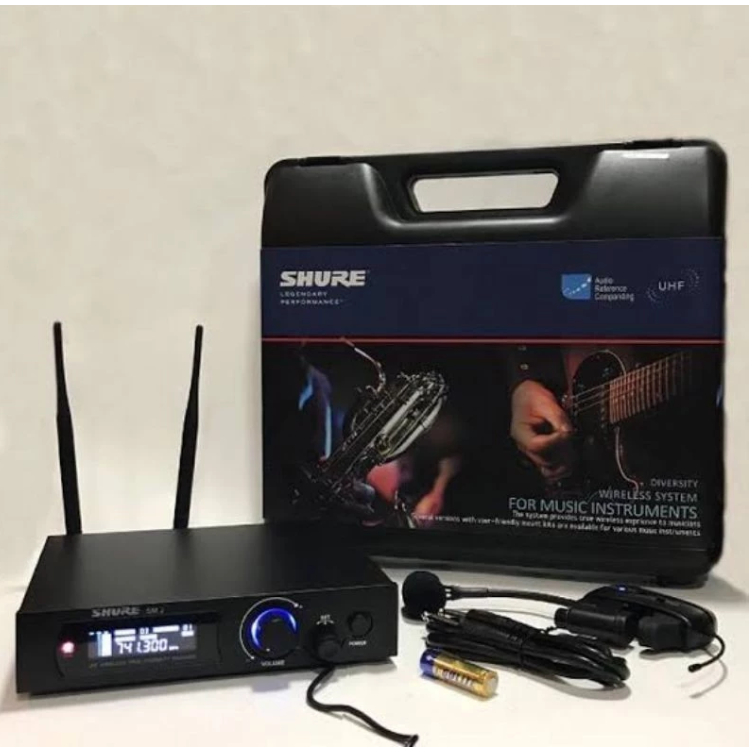MIC WIRELESS INSTRUMENT SAXOPHONE DAN TROMPET SHURE SM1 NEW PLUS KOPER SM 1 NEW