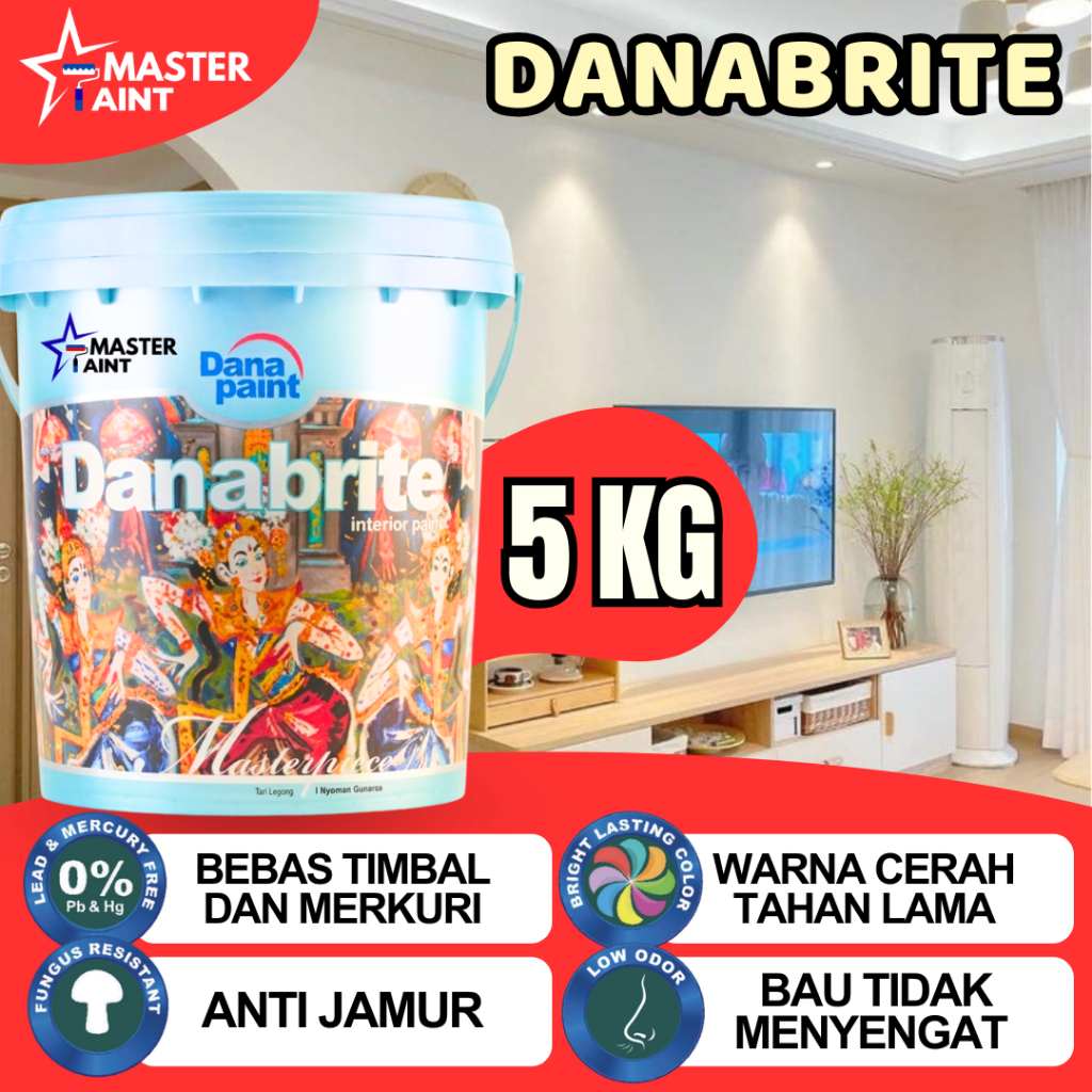 DANA PAINT DANABRITE CAT TEMBOK INTERIOR KEMASAN 5 KG (GALON)