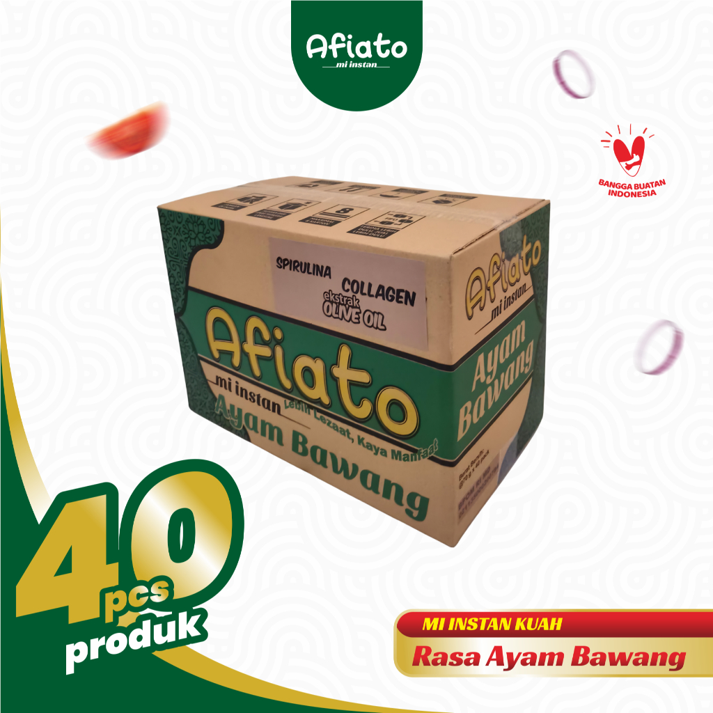 1 Box Isi 40 Pack Mie Instan Kuah Afiato Rasa Ayam Bawang | Enak Murah Bermanfaat | Mie Enak Kaya Ma