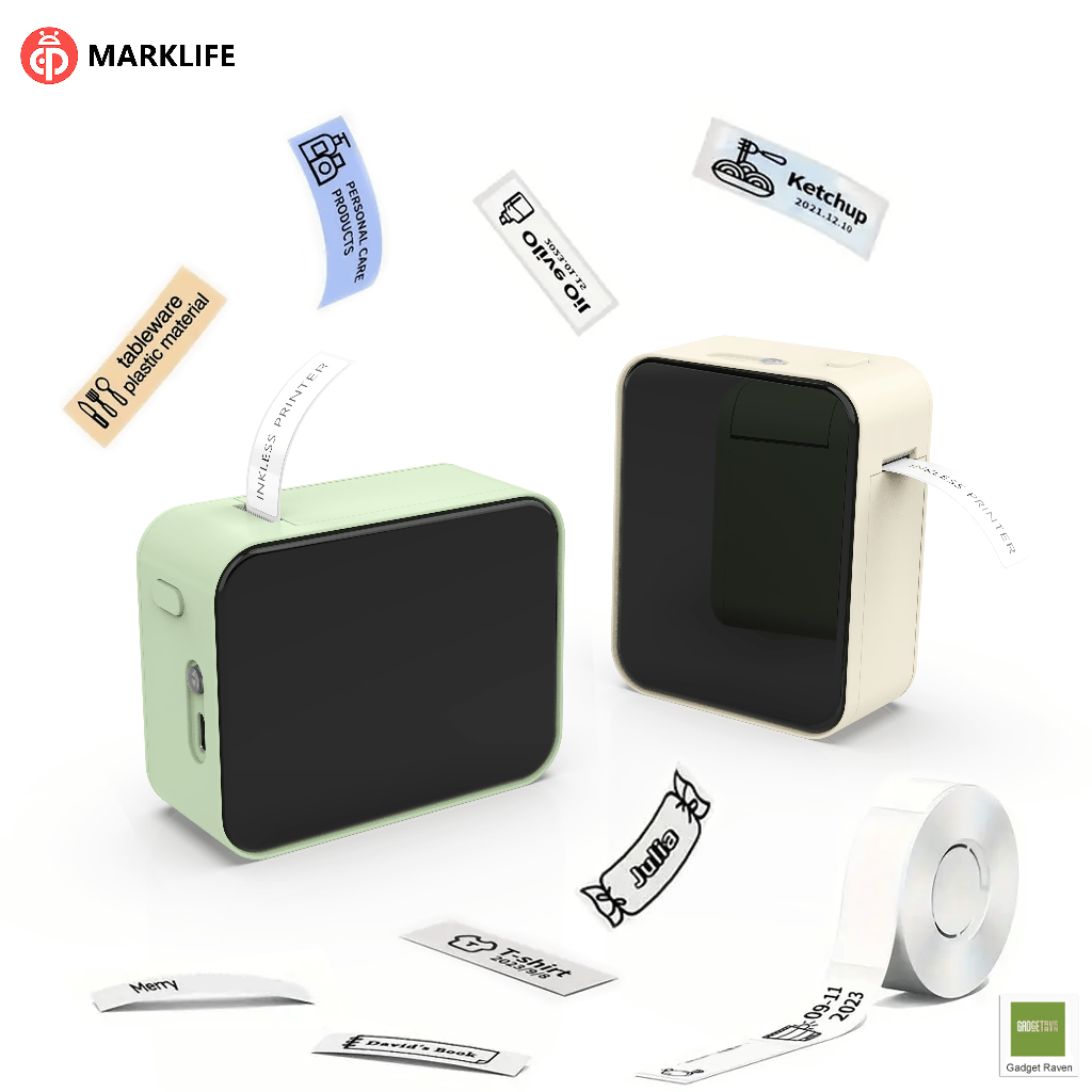 Marklife Portable Label Printer Bluetooth Thermal Printer Label Maker Food Label Sticker Printer