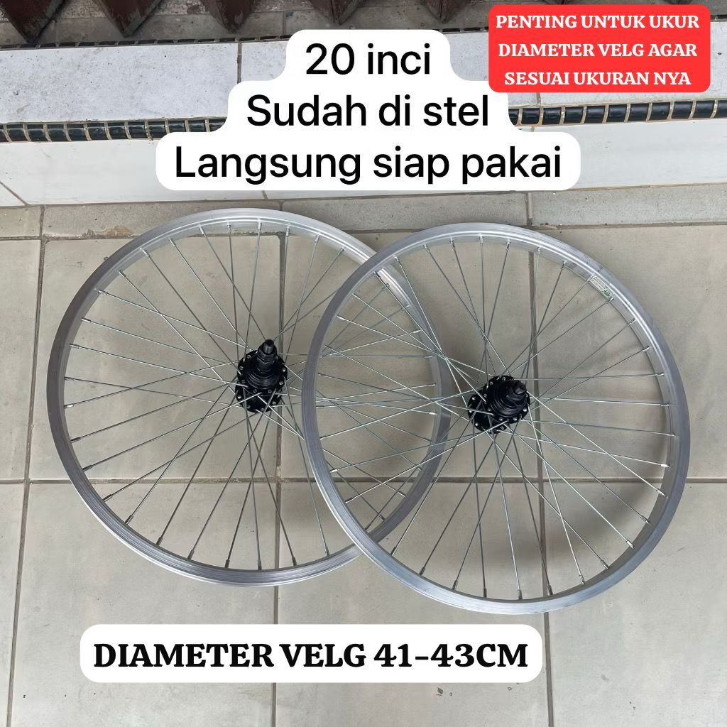 Wheelset Velg Sepeda 20 Inch MTB BMX Alloy Rims