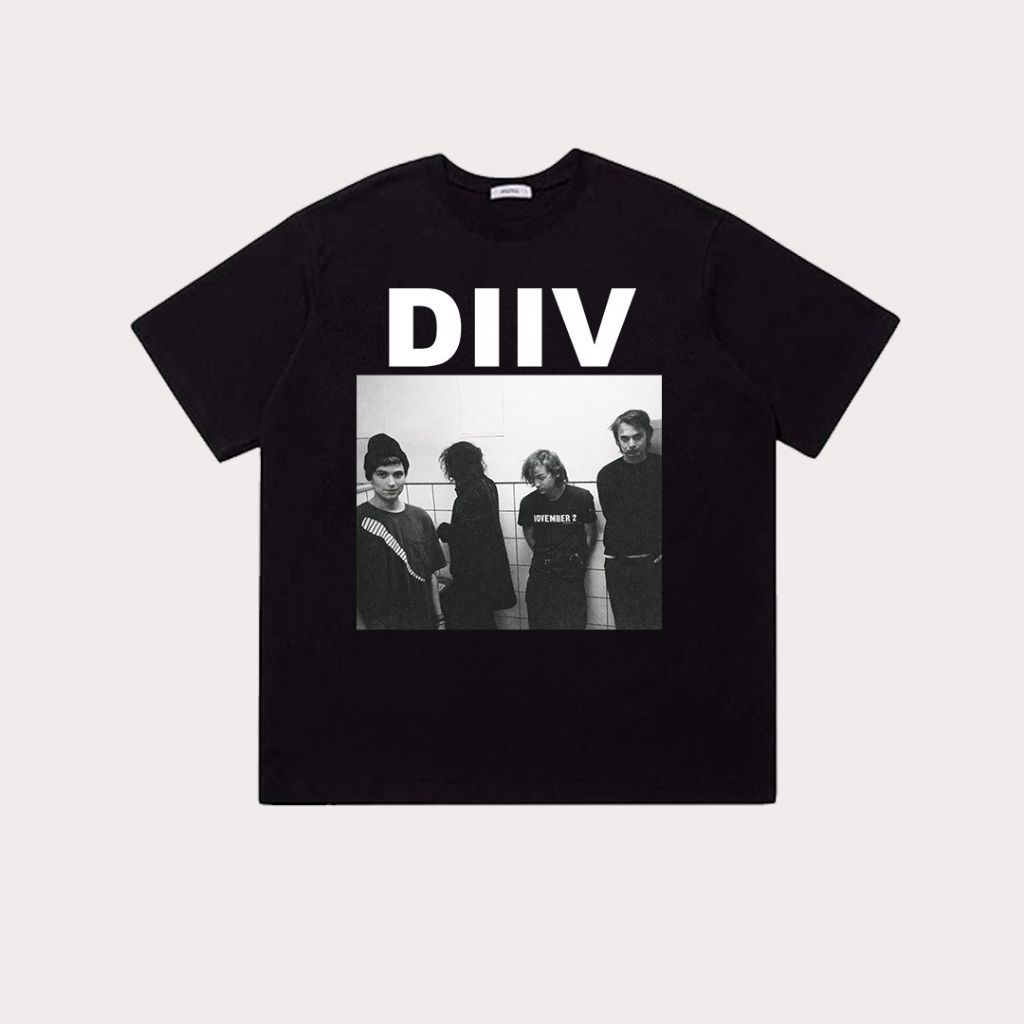 Kaos T-shirt Hitam Bootlage Band Diiv