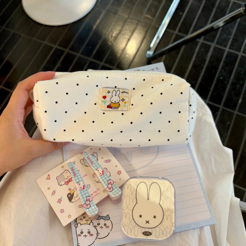 PENCIL CASE MOTIF MIFFY / PEN CASE MIFFY / KOTAK PENSIL MIFFY WHITE / KOTAK PULPEN MIFFY WHITE