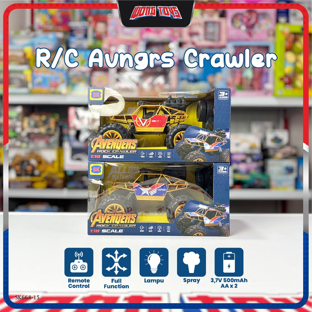 R/C Avngrs Crawler (SK668-15) - Mainan Mobilan Remote Control Off Road Spray Lampu Avngrs Rock Crawl