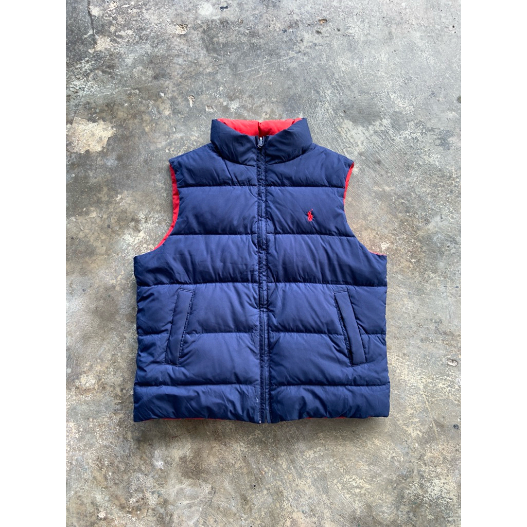 Vintage 90’s Polo By Ralph Lauren Puffer Reversible Down Vest Jacket