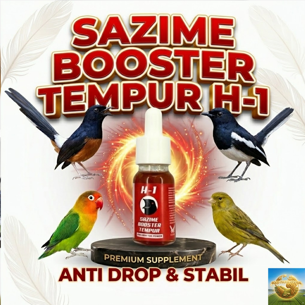 Sazime Booster Tempur H-1 Sazime Booster Burung Murai Batu Kacer Lovebird Cucak Ijo Kenari Cendet Pl