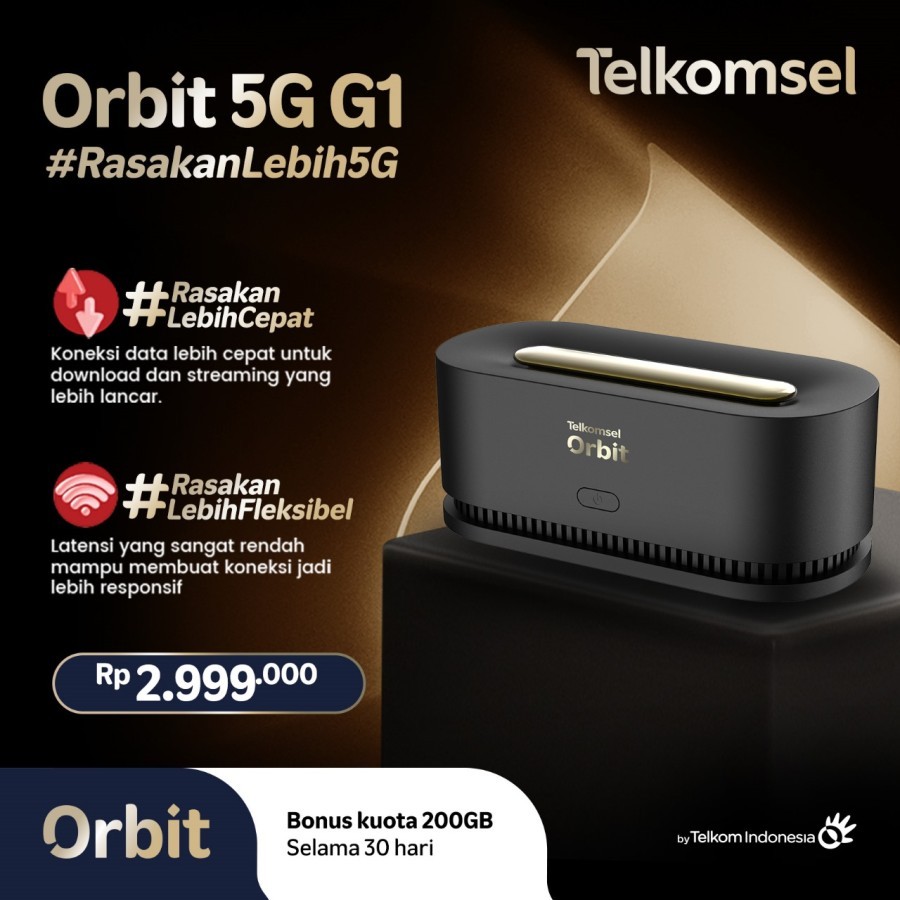 Telkomsel Orbit 5G G1 Modem Wifi 5G Free Telkomsel Kuota 200GB HKM881