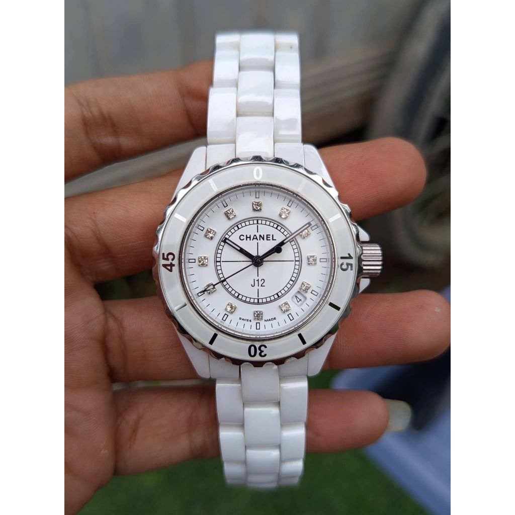 jam tangan chanel J12 ceramic+stainless Quartz