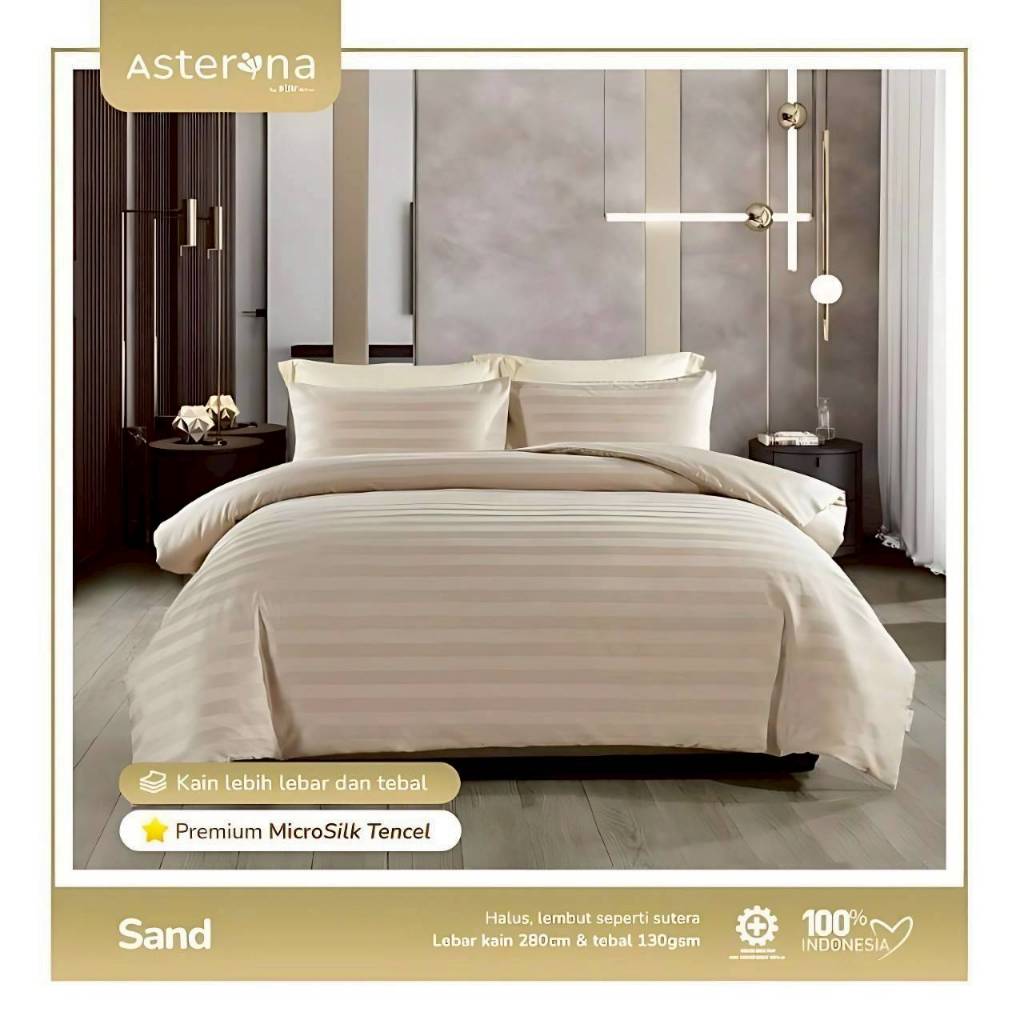 SPREI SET PREMIUM MICRO TENSEL MOTIF SALUR SAND