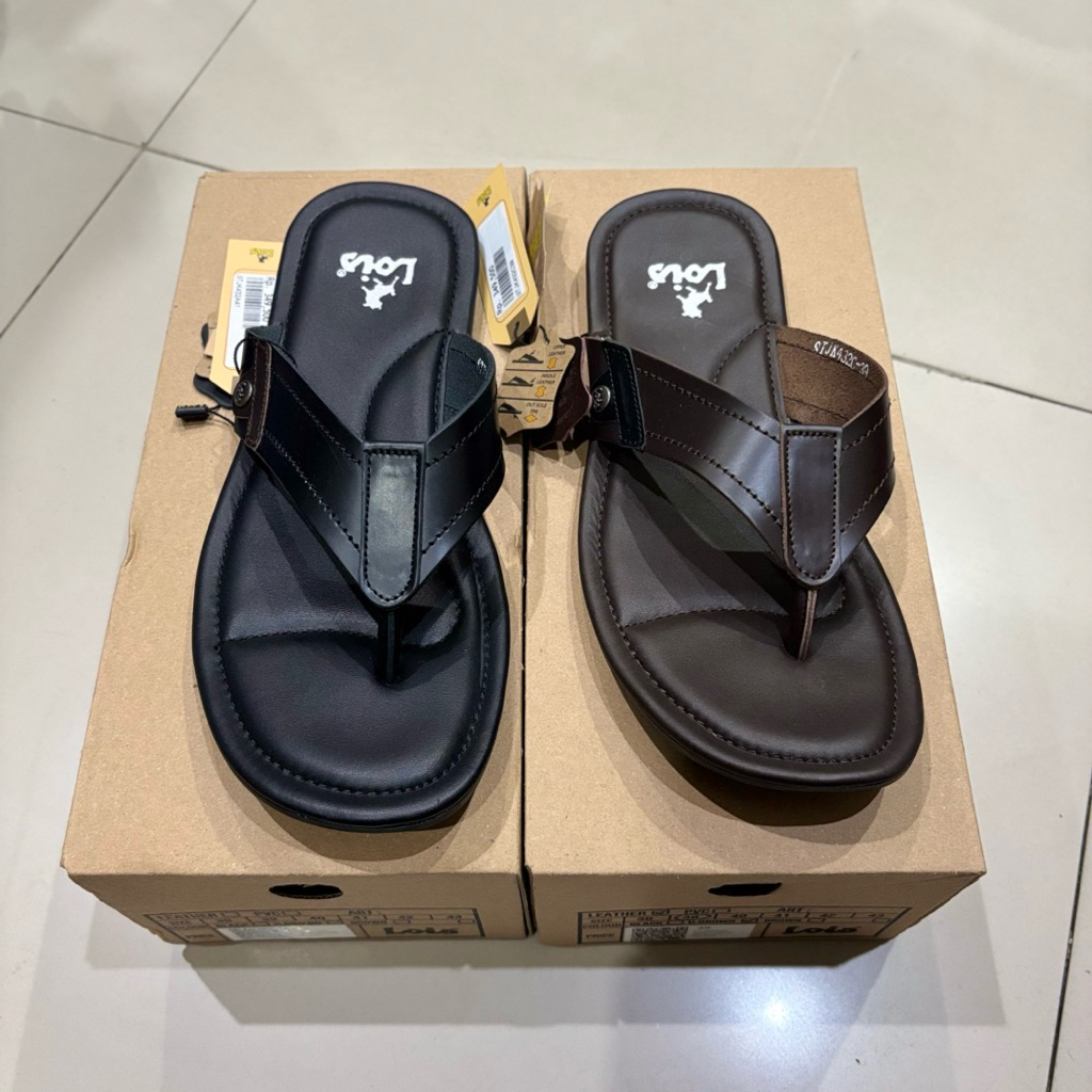 sandal lois pria original kulit STJK432A/C