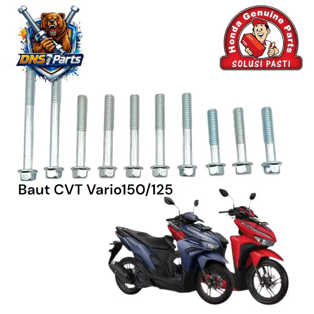 1 Set Baut Blok CVT HONDA Vario 150 Vario125 Baut CVT HONDA VARIO 125/150 Original Parts DNS Parts