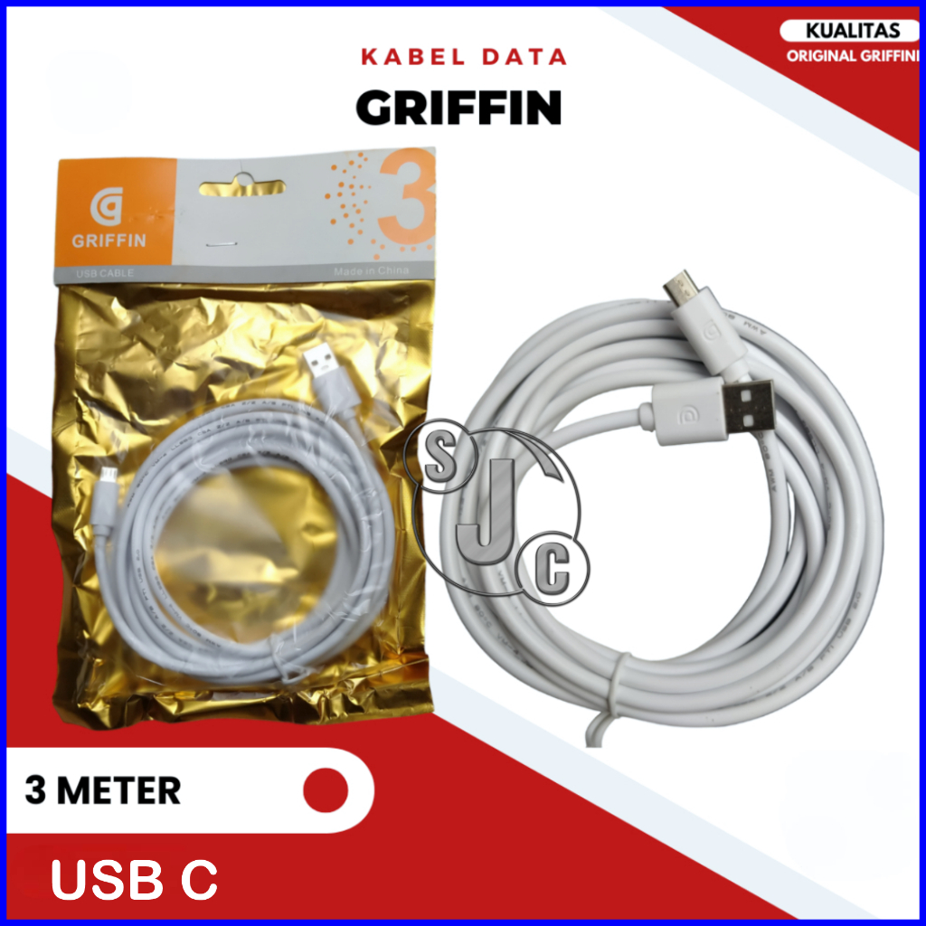 KABEL DATA CHARGER HP CCTV GRIFFIN MICRO USB / TYPE C 3 METER UNIVERSAL ADAPTOR