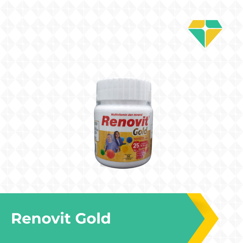 Multivitamin dan Mineral Renovit Gold 30 Kaplet untuk Lansia