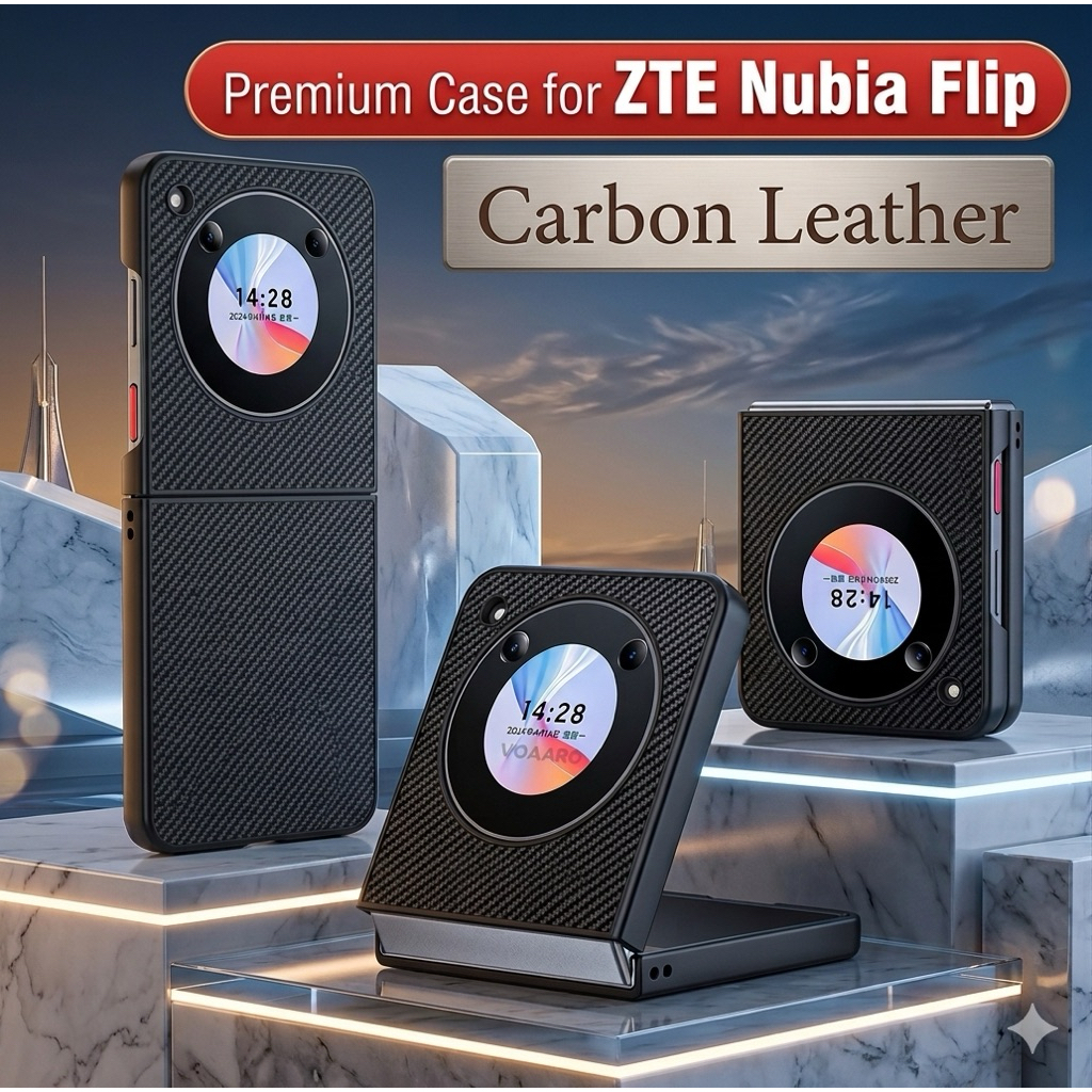 Premium Carbon Leather Case For ZTE Nubia Flip/Flip 2” Protective Smartphone Case