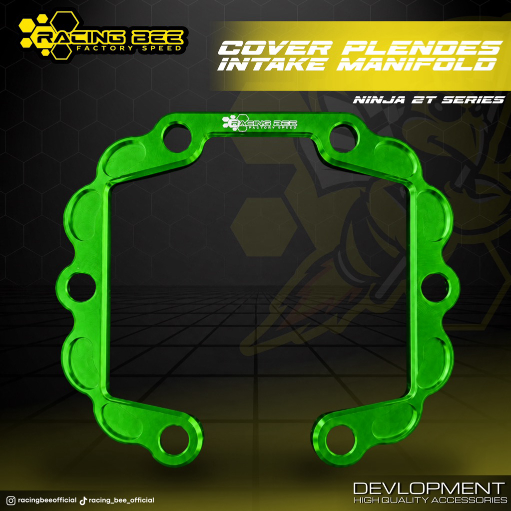 COVER PLENDES INTAKE MANIFOLD NINJA R SS RR FULL CNC GREEN RACING BEE