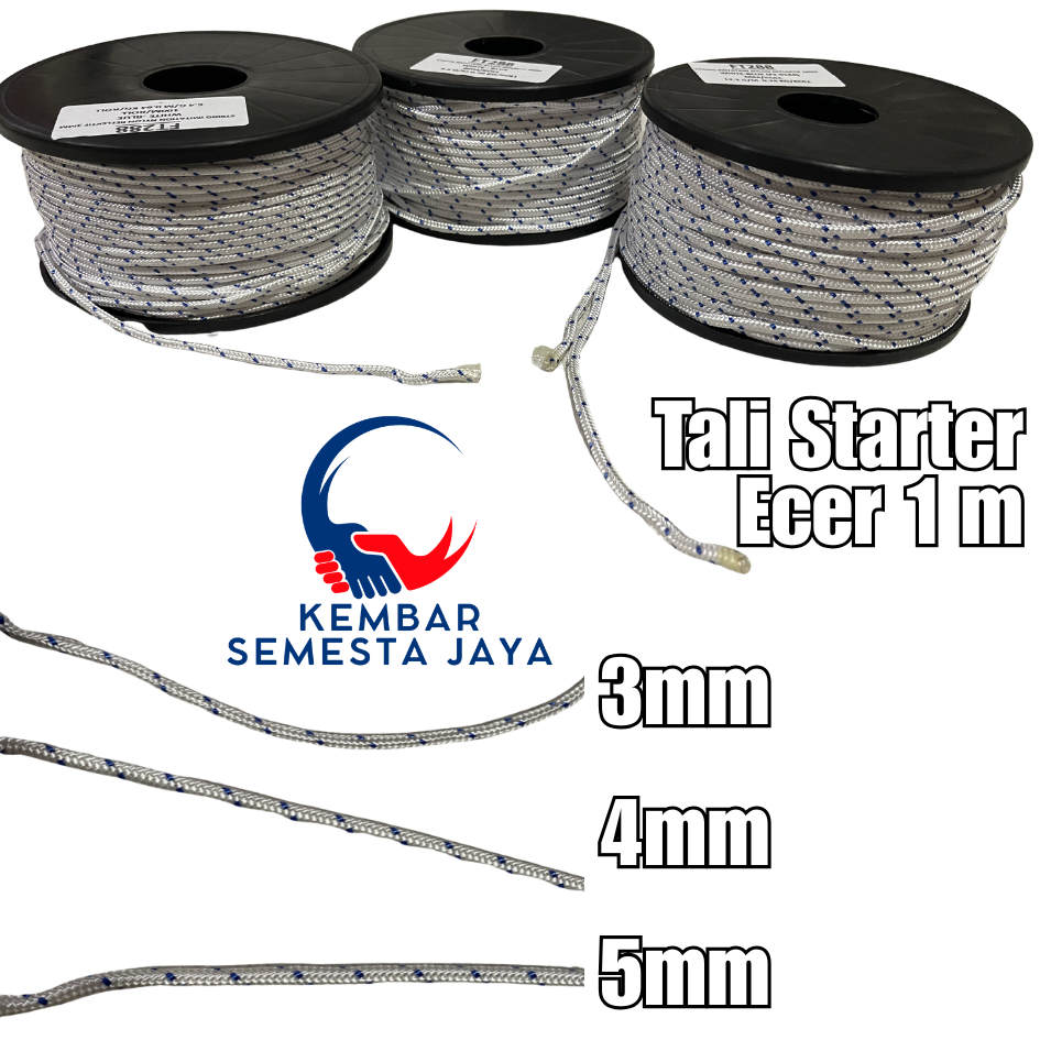 THUR Tali Stater 3mm 4mm 5mm ECER 1 METER Tali Pullstarter Engkol Nylon Mesin Serbaguna Potong rumpu