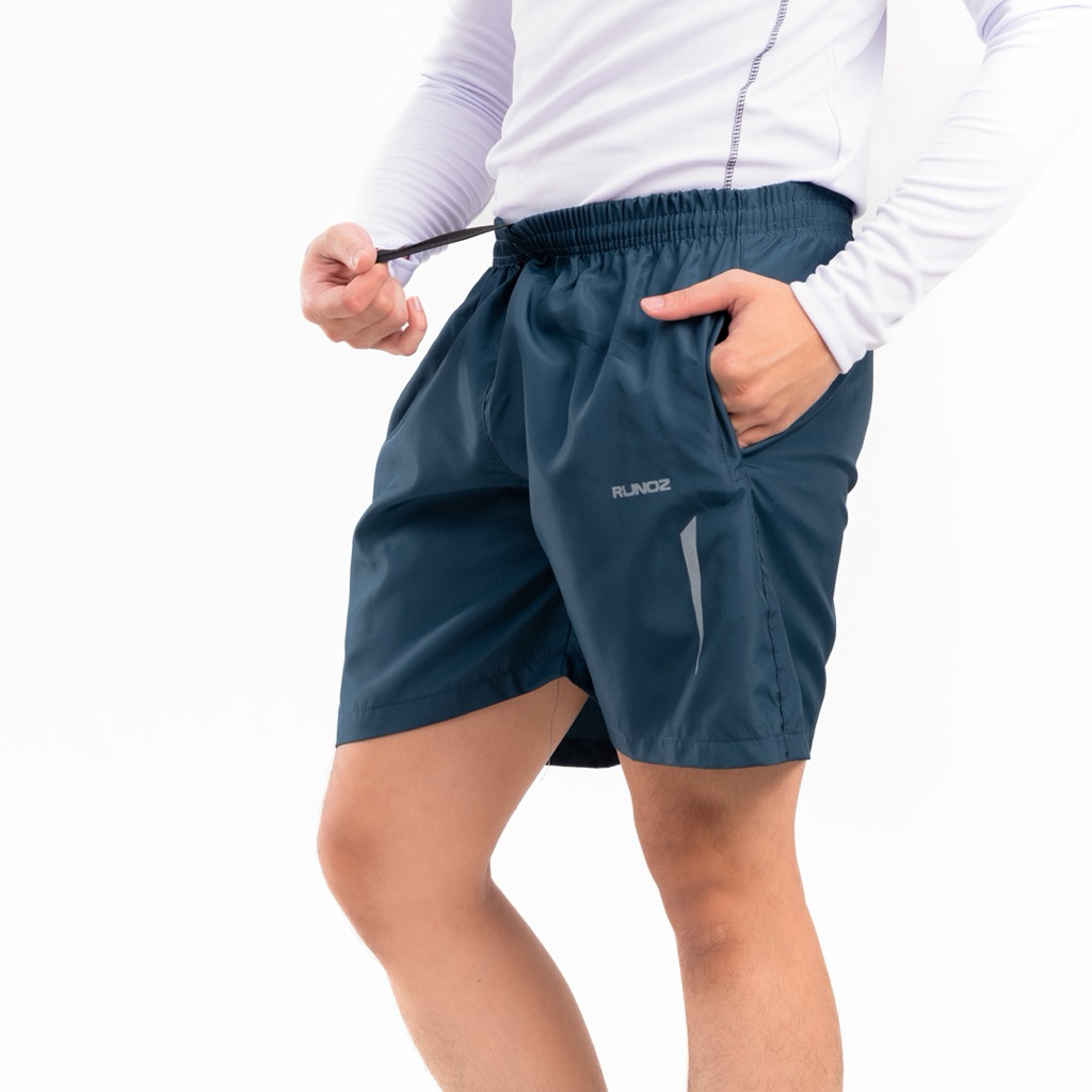 Celana Pendek Olahraga Saku Resleting Pria Wanita Running Gym Sport Kolor Volly Futsal Bulu Tangkis 