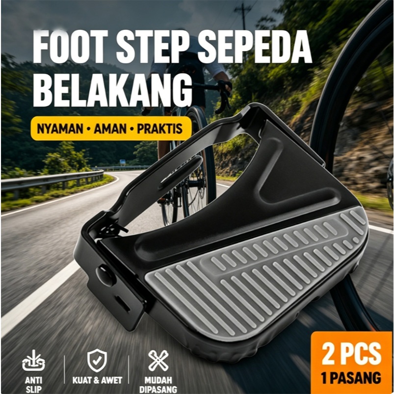 Pijakan Kaki Kursi Belakang Sepeda Listrik  Foot Pegs — Pijakan Kaki Roda Belakang untuk E-Scooter  