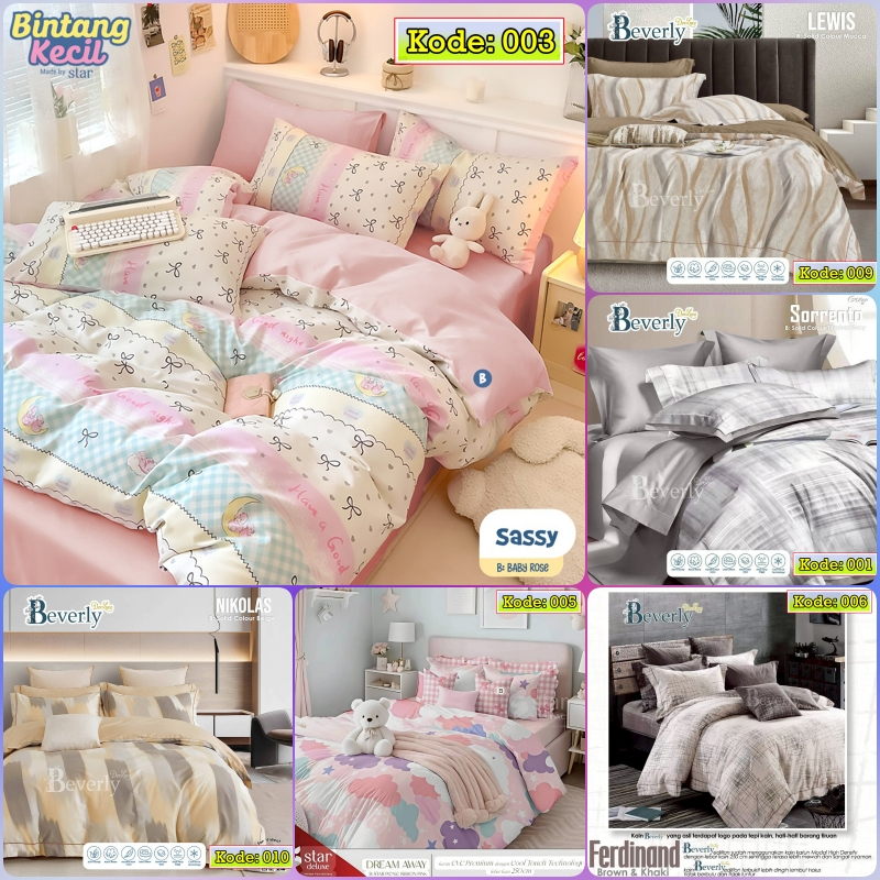 Kain Bahan Sprei Meteran Katun CVC Motif Abstrak Drakor Pilihan