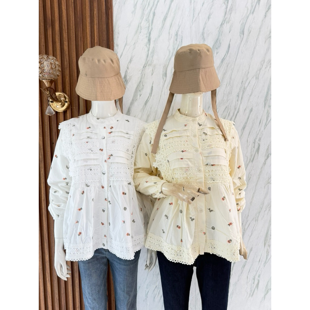 jihan Vanessa top atasan kekinian casual bkk raya lebaran kemeja blouse raya Korean style atasan Van