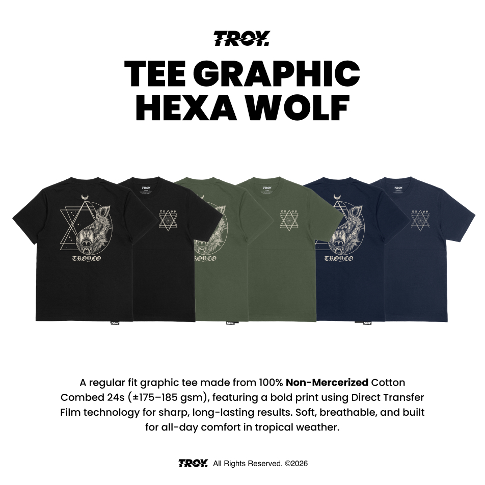 TROY COMPANY Kaos Pria Lengan Pendek - Hexa Wolf Tshirt MTD 2492