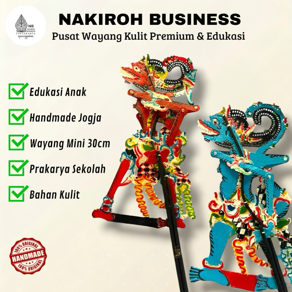 NAKIROHBUSINESS Paket 2 Wayang Kulit Mini Asli Anila Anggada 30cm / Wayang Kulit Asli Mini Edukasi A