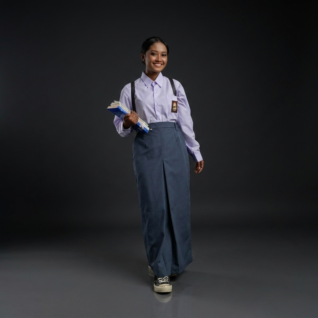 SCAROLLA Rok Sekolah SMA Panjang Model Span Abu - Seragam SMA Rok Span Abu